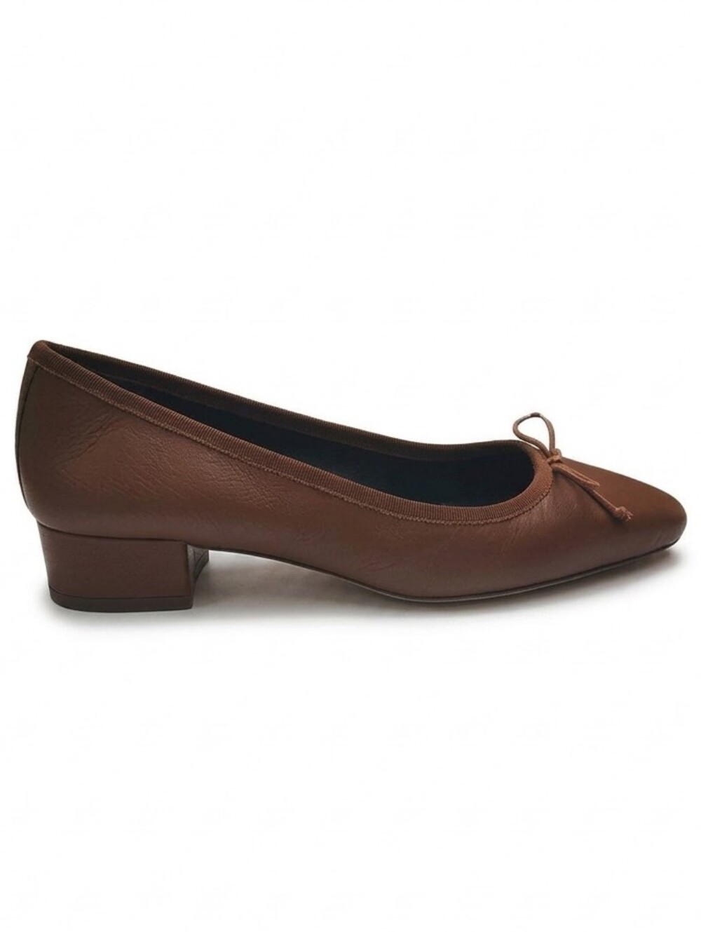 Veronica Beard Cecile Brown Leather Bow Square Toe Ballet Flat Size 6